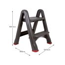 Összecsukható 2 szintes műanyag fellépő, szürke masszív 155160