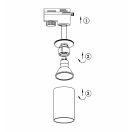 OMU Lighting SPB-GU10-IP20-TR-KDW fehér sínes lámpa Gu10 foglalattal 4 vezetékes rendszerhez
