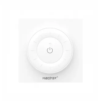   MiBoxer K3-W fehér forgó kerekes távirányító, fényerőszabályzó szögletes keret 2.4G RF K3W