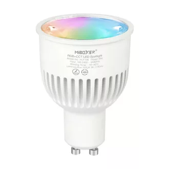   Mi-Light FUT106 MiBoxer RGB+CCT színes spot LED izzó szabályozható GU10 6W állítható fényerő 2,4GHz