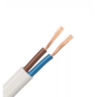   MTL H03VVH2-F 2x0,75 mm² PVC szigetelésű kábel fehér, sodrott lapos hajlékony rézvezeték