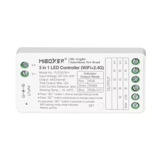   Mi-Light  FUT037W+ MiBoxer Group Control led zóna vezérlő 3 az 1-ben Tuya Wi-fi DIM+RGB RGBW RGB+CCT