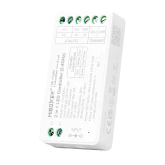   Mi-Light FUT035S+ MiBoxer Group Control 2 az 1-ben LED csoport zóna vezérlő 2,4GHz 12-24V 12A CCT LE