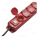 Emos P14251 Hosszabbító 5 m 4 aljzat kapcsolós fekete-piros gumi-neoprén H07RN-F 3x1,5 mm2