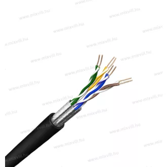 FTP CAT6e 4x2xAWG23 kültéri föld fekete 500m/dob