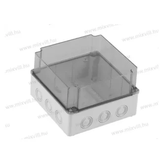   ELO-210AM/3 Műanyag doboz IP67 210x210x140mm átlátszó magasított tetővel