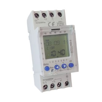   KO-3 Kapcsolóóra digitális, kétcsatornás napi/heti 230V 16A