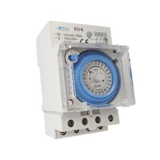   KO-6 Kapcsolóóra elektromechanikus napi 48 kapcsolás/nap 16A min. kapcsolás: 30perc