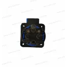 OMU system IBAF-BLUE 16A 2+F franicia dugalj IP54, oldalsó bekötés, biztonsági zsaluval, kék