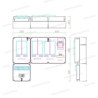  PVT 7590 Á-V-Hv Fm-K Egy felhasználási helyes M63.80A, V32A és Hv32A mérés, földkábeles, felületre s