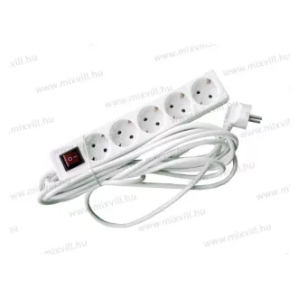   MXHS-06/1,5K 6-os elosztó 1,5m 3x1mm2 vezetékkel, kapcsolóval