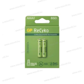   GP RECYKO AAA HR03 akkumulátor Cordles/Telefonokba 650mAh 2db/bliszter B2416