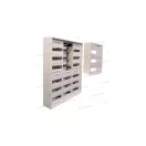 OMU FV3-4 3 mezős 4 soros falra szerelhető fém elosztószekrény (4x36 modul) 650x800x165mm IP43 750°C