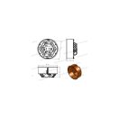 OP815 kerek 120mm gipszkarton kötődoboz csavaros fedéllel 850°C.