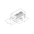 PKS3 kicsi 2-soros potenciál kiegyenlítő sín 1x6-25mm2+5x1,5-6mm2 2020303 halogénmentes
