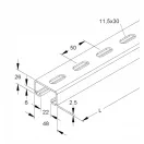 Niedax 2991/2 FL C-sín C-Profil, SW 22 mm, 48x26x2000 mm szerelősín