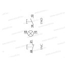 XBS NG22-BW8465 Kettős nyomógomb sárga jelzőfénnyel