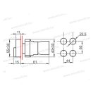 XBS NG22-BW8465 Kettős nyomógomb sárga jelzőfénnyel