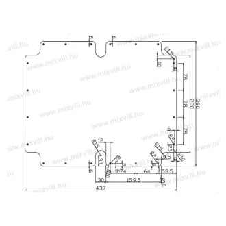 450P10 Fém szerelőlap 460x380mm