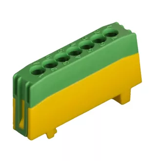   PE7-F2 PE földelőkapocs elosztókapocs 63A, zöld-sárga 7x16mm2 2020267 Pollman