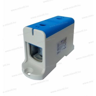   1 pólusú kék fővezetéki sorkapocs, csatlakozókapocs 2x35-240mm2 CU:425A, AL:380A Omu system TUK23524