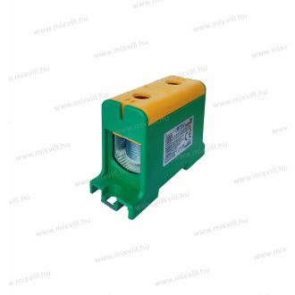   1 pólusú zöld-sárga fővezetéki sorkapocs csatlakozókapocs 2x16-95mm2 CU 245A AL 220A Omu system TUK2