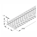 Niedax RS 60300 Kábelcsatorna 60x300x3000mm t=1,5mm perforált szalaghorganyzott