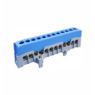  N12-F2 N kalapsínre rögzíthető sorkapocs, földelőkapocs elosztókapocs 63A, kék 12x16mm2 2020269