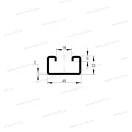 Niedax 2986/2 FL C-sín C Profil SW18 mm, 40x22x2000 mm t_0,75 mm