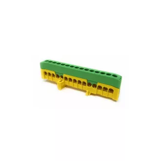   Kalapsínre rögzíthető sorkapocs 15x16mm2 zöld/sárga csavaros PE15-F2 Pollmann 2020273