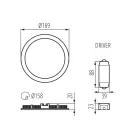 Kanlux 28930 ROUNDA V2LED12W-NW-SR lámpa ezüst, 12W, 660lm, 4000K, neutrál fehér