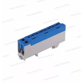   N 2+8-S szigetelt kék gyűjtősín 80A be:2x10mm2 sodrott (tömör16mm2) leágazó:8x1,5-16mm2 2020285 N2+8