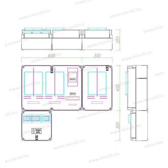   PVT 7590 Á-V-H Fm 80A-SZ Egy felhasználási helyes M63.80A, V63.80A és H63.80A mérés, szabadvezetékes