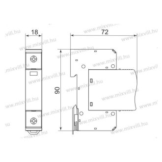   Raycap Safetec C 40/275 1+0 pólus In=20kA/P túlfeszültség levezető T2 C osztály 516.855