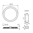 Kanlux 28934 ROUNDA V2LED18W-NW-W lámpa 18W, 1260lm, 4000K, neutrál fehér
