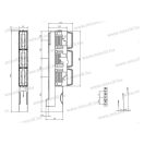 Pronutec BTVC+ NH-00SV 160A függőleges 3 karos sínkapcsos 100mm síntáv kengyeles 45351102202EA-S