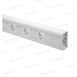   EC 2209055 45x45-ös szerelvényezhető műanyag parapetcsatorna fedéllel 90x55mm 1 soros fehér 24m/csom