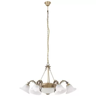   Rábalux 8556 Orchidea 6ágú csillár bronz E14 6x40W+ 2xE27/6 ("A++"-"E" energiaosztály) kif.