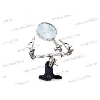   Fahrenheit 10102 paneltartó forrasztáshoz nagyítóval és krokodilcsipeszekkel harmadik kéz