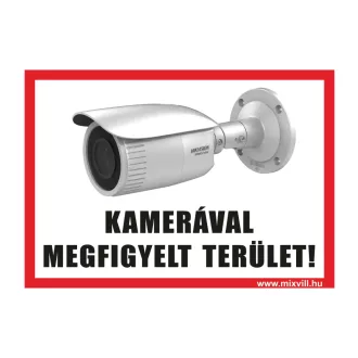   Kamerával megfigyelt terület! A5 méretű vinil fólia, matrica