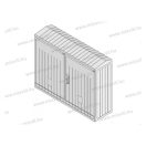 XBS OT DIN2 lábazati szekrény 342 mély, DIN szabványos, ferde tető,+lábazat,+kilincs 1120x874x342mm