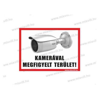 Kamerával megfigyelt terület! A5 méretű, műanyag tábla