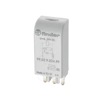   FINDER 99.02.0.024.98 állapotjelző és EMC-védőmodul LED + varisztor 6...24V AC/DC