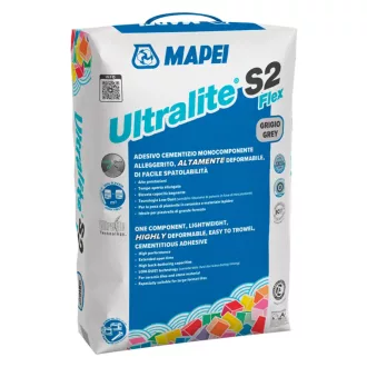   MAPEI Ultralite S2 Flex (LD) szürke 15kg Extrém nagy kiadósságú cementkötésű ragasztóhabarcs 2430515