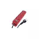 EMOS P14201 hosszabbító 10m 3x1,5mm2 eloszó kapcsolós IP44 piros fekete neoprém 4x2+F