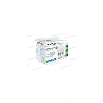   V-TAC SKU-7266 Led izzó E27 5W 420lm V-TAC A55 2700K meleg fehér 200° sugárzási szög 3db.