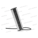Sarokelosztó, 5x230V, 16A, alumínium ház, 2xUSB, 20485,