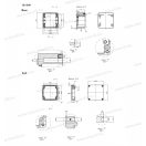 CSP 121209 fali, mennyezeti műanyag doboz, üres 120x120x90mm IP65 szürke, halogénmentes CSP 10121209