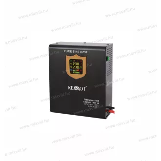   Szinuszos szünetmentes tápegység, fekete, 12V 500W Kemot URZ3409 (akkumulátor nélkül)
