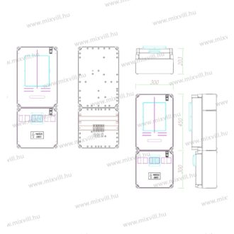   PVT 3075 Fm-K Csatari Plast mindennapszaki mérés 80A-ig felületre szerelhető mérőhely CSP21.E015